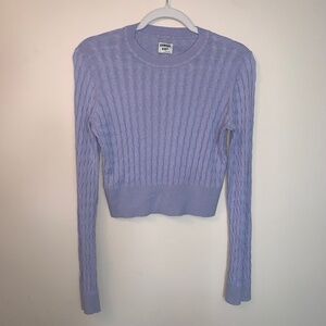Sunday Best Purple Cable Knit Sweater Silk Cashmere L